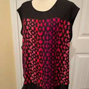 Beautiful Black & Pink Variation Work Blouse